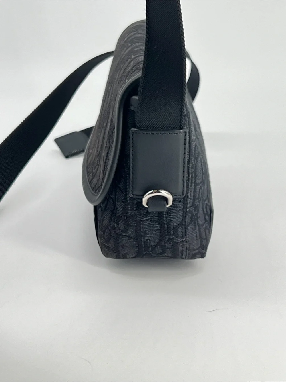 Christian Dior Mini Jett Messenger Bag With Flap Oblique Jacquard And Calfskin
